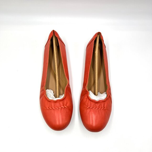 8W 8 WIDE WIDTH Clarks Rena Hop Grenadine Leather Ballet Flats Shoes - Picture 3 of 12